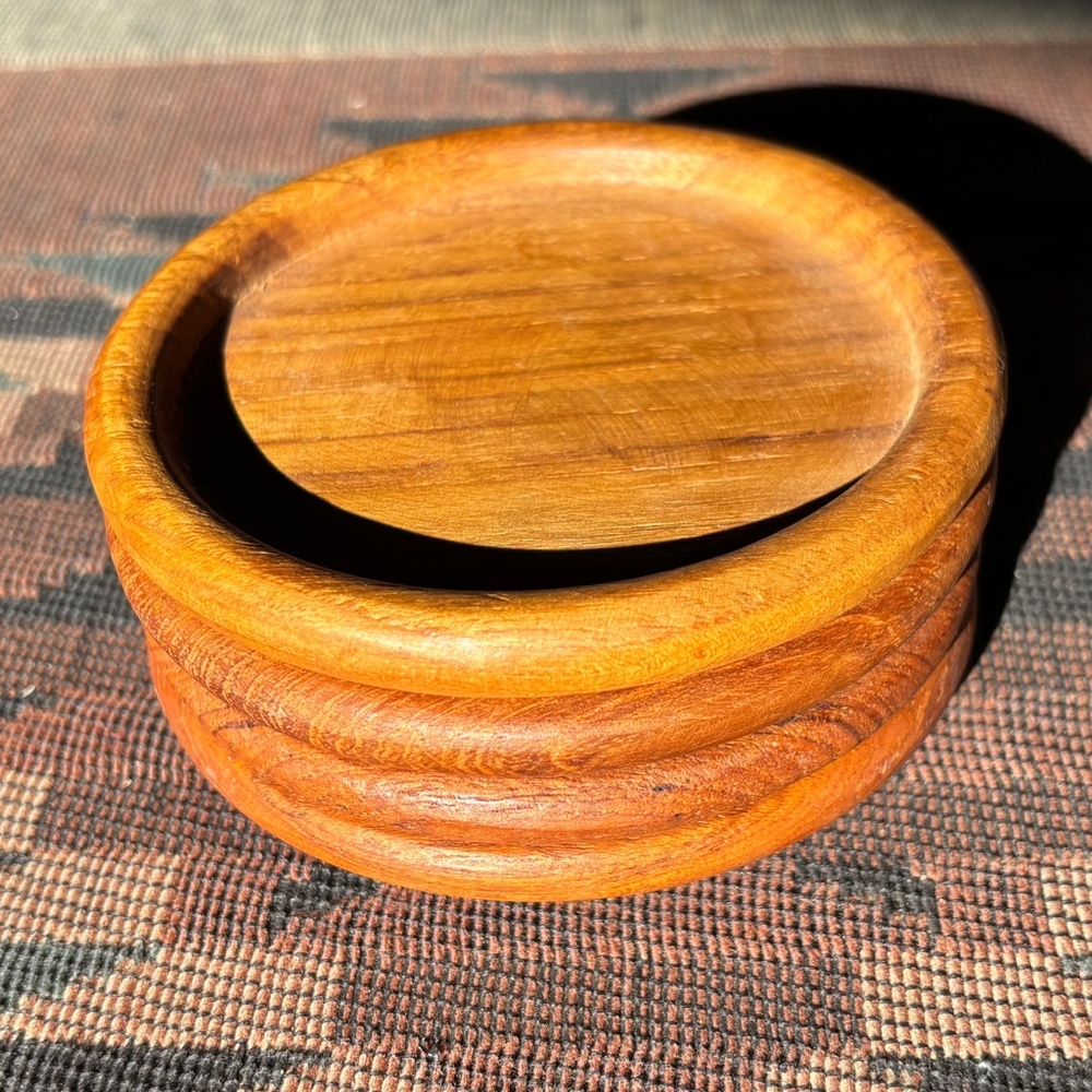 4 Teak Stacking Coasters - Picture 2 of 10